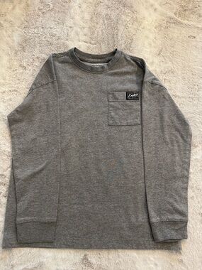 Old Navy Heather Gray Long-Sleeve Pocket Tee